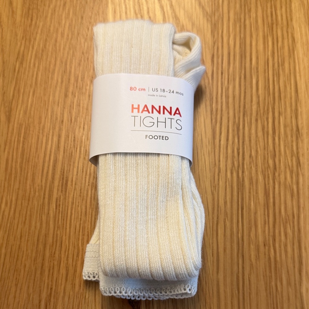 Hannah Tights Footed in Soft Cream
